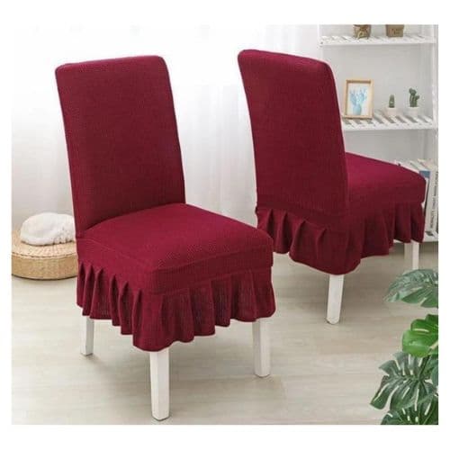 Housses pour Chaises de Salle à Manger Rouge 6 Places